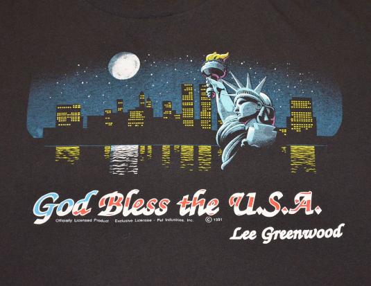 Vintage 90s Tshirt Lee Greenwood God Bless the USA – Sz XL