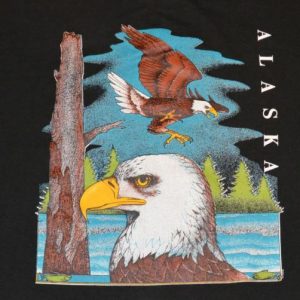 Vintage 90s T-Shirt Alaska Bald Eagle America USA Sz XL