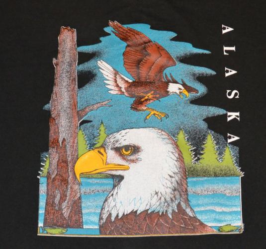 Vintage 90s T-Shirt Alaska Bald Eagle America USA Sz XL