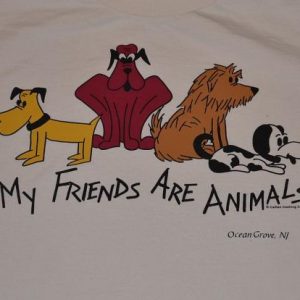 Vintage 90s My Friends Are Animals T-Shirt - M, L Dogs