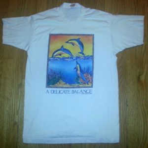 1992 Human-i-Tees Dolphins T-Shirt 90s Ocean Ecosystem L