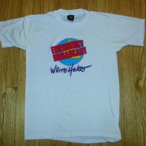80s 1987 White Heart Emergency Broadcast T-Shirt Band Tee M