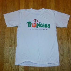 Vintage 90s TROPICANA T-Shirt Summer Orange Juice Beach Sz L