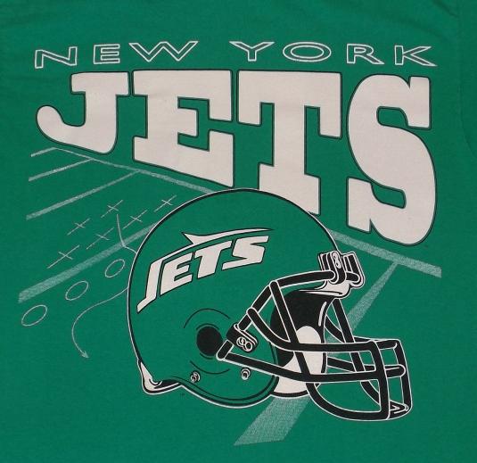 Vintage 80s 90s NY Jets Old Football LogoHelmet T-Shirt Sz M