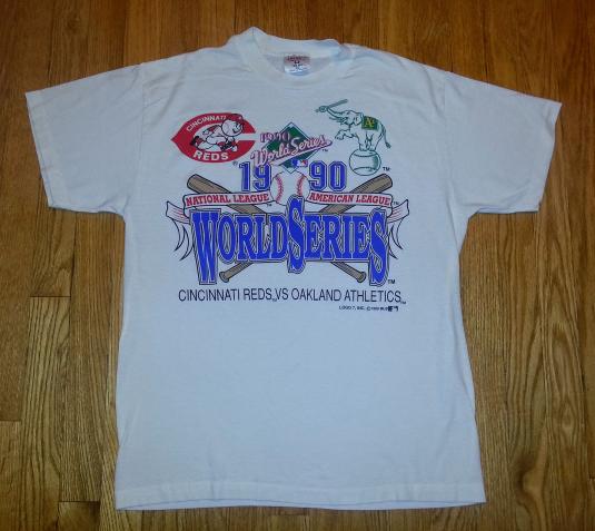 90s WORLD SERIES T-Shirt 1990 Cincinnati Reds Oakland A’s L