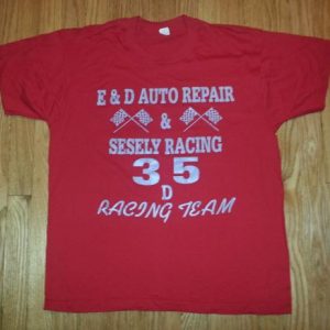 80s 90s Sesely Racing T-Shirt E&D Auto Repair Racing Team L
