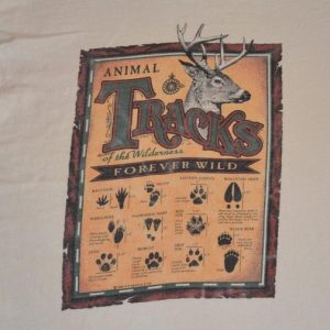 Vintage 90s Tshirt Animal Tracks of the Wilderness - Sz L