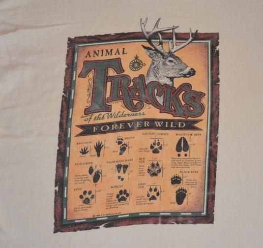 Vintage 90s Tshirt Animal Tracks of the Wilderness – Sz L
