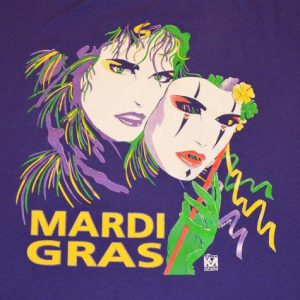 Vintage 90s Mardi Gras Mask T-Shirt 50/50 - XL-XXL