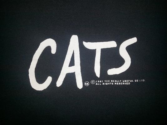 1981 Cats T-Shirt 80s Broadway Musical Play Eyes M/L