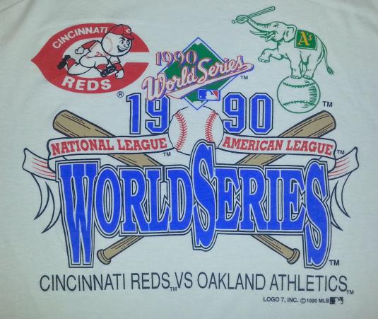 90s WORLD SERIES T-Shirt 1990 Cincinnati Reds Oakland A’s L