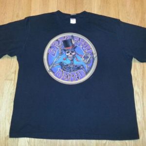 90s Grateful Dead T-Shirt Liquid Blue Skeleton Cards 3XL