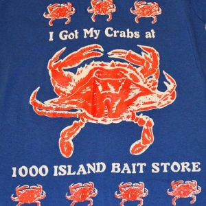 Vintage 80s I Got My Crabs At 1000 Island Bait Store T-Shirt
