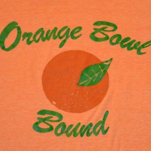 Vintage 70s Orange Bowl Bound Rayon Tri-Blend T-Shirt S-M