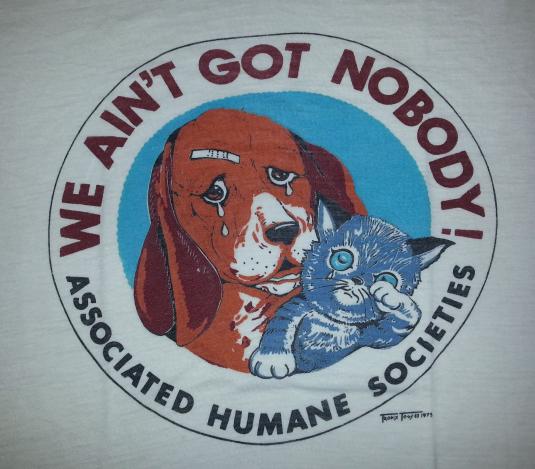 70s Associated Humane Societies T-Shirt Dog Puppy Kitten M/L