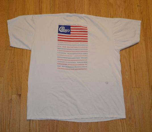 90s CHICAGO T-Shirt Rock Band Concert Tour American Flag XL