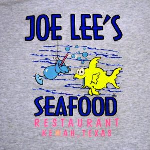 Vintage 90s Joe Lee's Seafood T-Shirt Sz XL Kemah Texas Neon