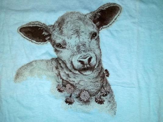 80s 90s Lamb T-Shirt Valerie Edwards Deadstock NOS Sz XL