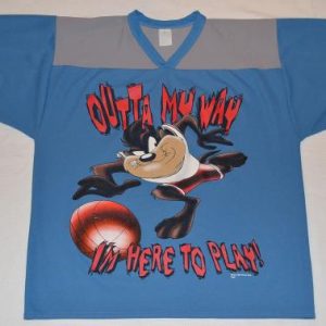 Vintage 90s Taz Space Jam Jersey T-Shirt Looney Tunes Sz XL