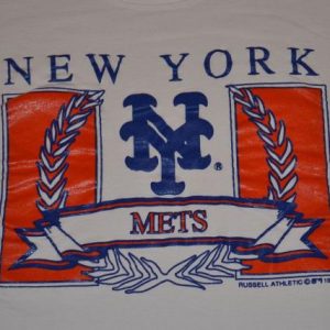 Vintage 90s NY Mets T-Shirt MLB Russell - L