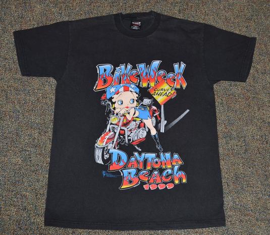 Vintage 90s T-Shirt Betty Boop Bike Week Daytona Fits M to L