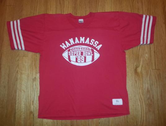 80s Wanamassa 1989 Super Bowl Football Jersey-Style Tee XL