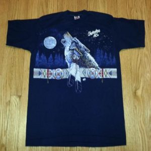 80s 90s Cherokee NC T-Shirt American Made Native Wolf Sz M
