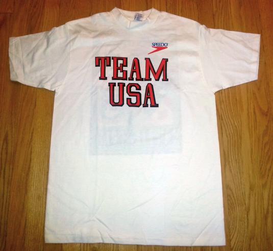 VTG 90s TEAM USA Speedo Swimming T-Shirt Olympics Sz XXL