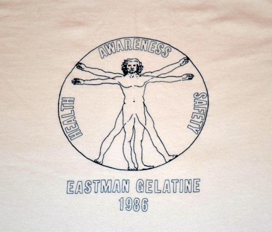 Vintage 80s Gelatine Vitruvian Man T-Shirt, SOFT 50/50 – M