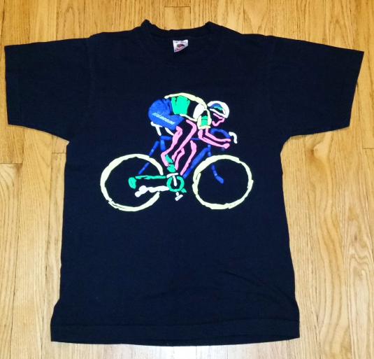 Vintage Cycling T-Shirt 80s 90s Gordini Neon Bike Fits S/M