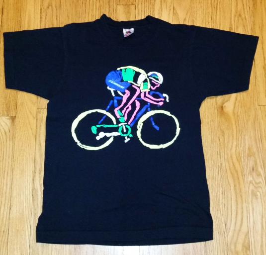 Vintage Cycling T-Shirt 80s 90s Gordini Neon Bike Fits S/M Defunkd