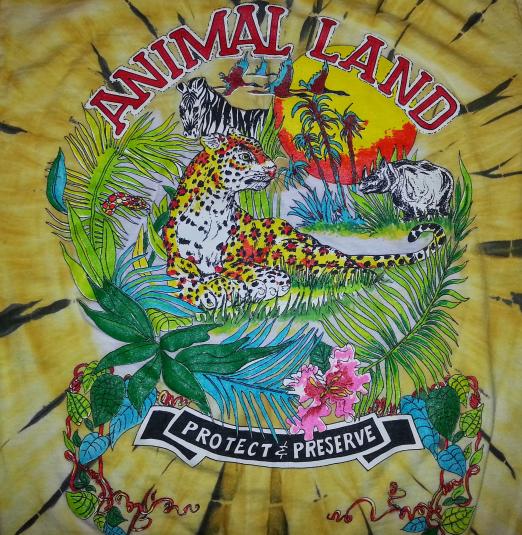 VTG 80s 90s ANIMAL LAND T-Shirt Tie Dye Adirondacks NY Sz M