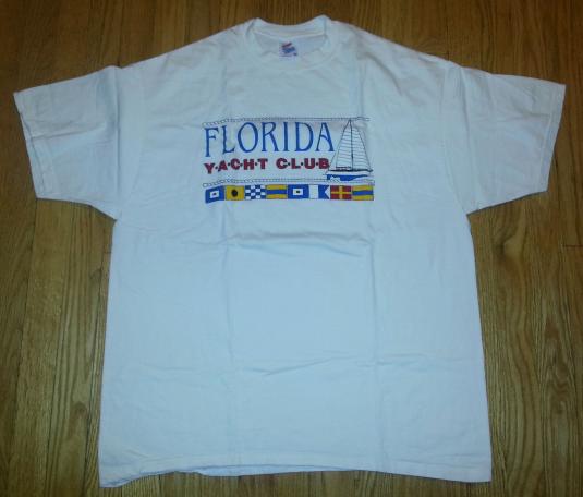 90s Florida Yacht Club T-Shirt Nautical Flags Windward Sail | Defunkd