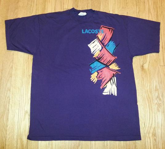 90s Lacoste T-Shirt Paintbrush Design Alligator Sz XL