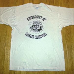 80s 90s University of Garbage Collectors T-Shirt Trash XL