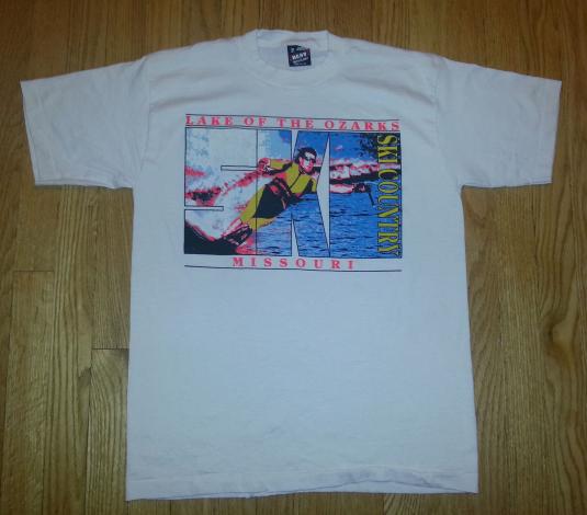 90s Missouri T-Shirt Lake of the Ozarks Ski Country Neon M