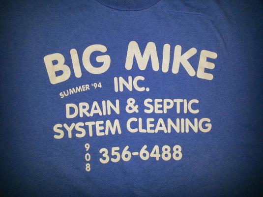 90s BIG MIKE’S DRAIN & SEPTIC T-Shirt New Jersey Plumber XL