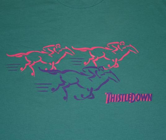 Vintage 80s 90s Thistledown Horse Racing T-Shirt, SOFT L, XL