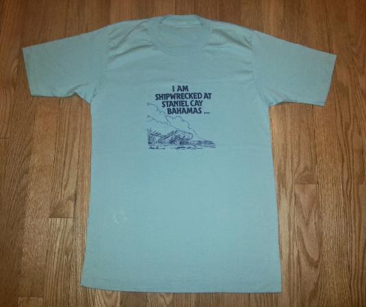 70s 80s Staniel Cay T-Shirt Bahamas Out Island Caribbean M