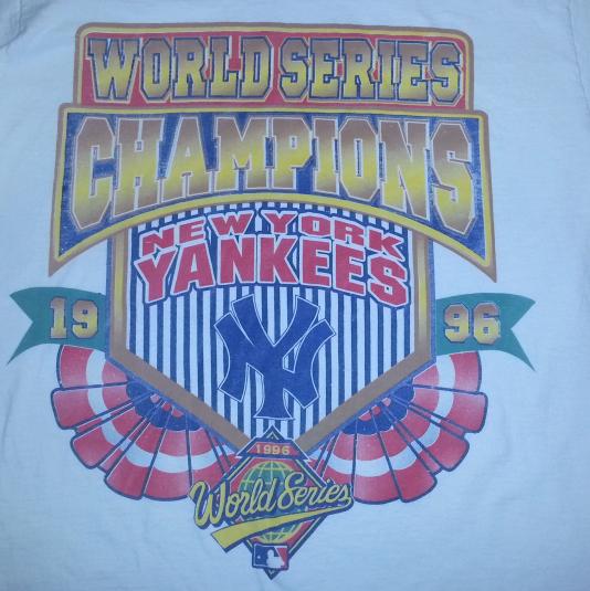 1996 NY Yankees World Series Champions T-Shirt 90s 2 Sides L