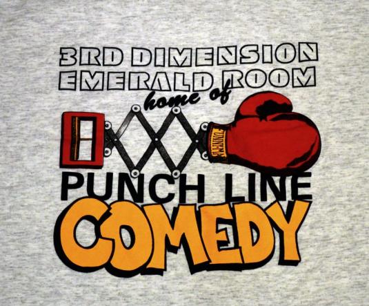 Vintage 90s 3rd Dimension Emerald Room Punchlin Comedy Tee L