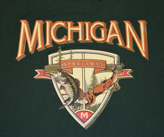 Vintage 90s Michigan Sportman Hunting Fishing T-Shirt – L