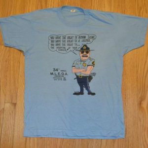VTG 80s POLICE BRUTALITY T-Shirt Miranda MLEOA Mississippi