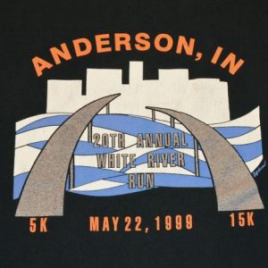 Anderson Indiana 20th White River 5K Run 1999 T-Shirt - L
