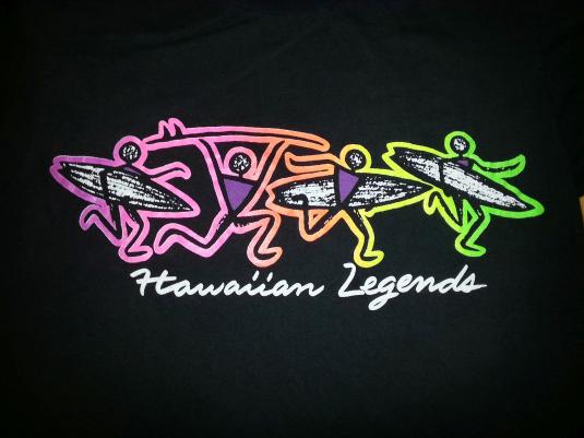 VTG 80s 90s HAWAIIAN LEGENDS T-Shirt Surfing Surfboards Sz L