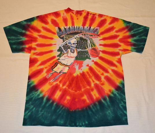 Vintage 90s Grateful Dead Lithuania Olympic Basketball Tee L