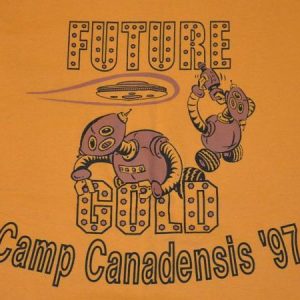 Vintage 90s Camp Canadensis "Future Gold" Robots T-Shirt
