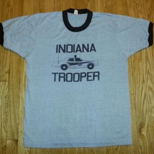 80s Indiana State Trooper Ringer T-Shirt Cop State Police L
