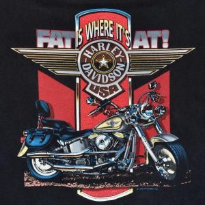 VTG 90s HARLEY DAVIDSON Fat is Where It's At T-Shirt L to XL