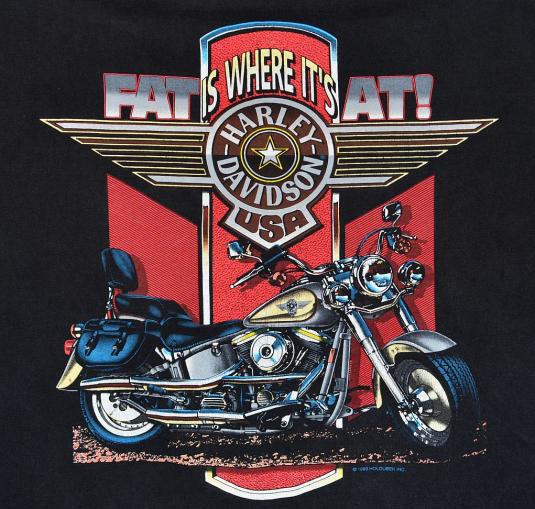 VTG 90s HARLEY DAVIDSON Fat is Where It’s At T-Shirt L to XL